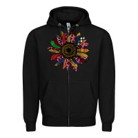 Black Cheetah Christmas Sunflower Zipper Hoodie - Bettercallsaul