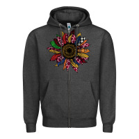 Charcoal Heather Cheetah Christmas Sunflower Zipper Hoodie - Bettercallsaul