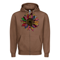 Chestnut Cheetah Christmas Sunflower Zipper Hoodie - Bettercallsaul