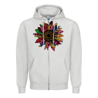Dove Grey Cheetah Christmas Sunflower Zipper Hoodie - Bettercallsaul