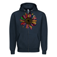 Navy Cheetah Christmas Sunflower Zipper Hoodie - Bettercallsaul