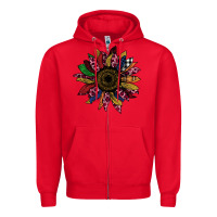 Red Cheetah Christmas Sunflower Zipper Hoodie - Bettercallsaul