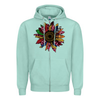 Seafoam Cheetah Christmas Sunflower Zipper Hoodie - Bettercallsaul