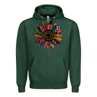 Sports Green Cheetah Christmas Sunflower Zipper Hoodie - Bettercallsaul