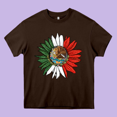 Mexico Sunflower Heavy Core Tee Designed By Hra Design Shop