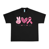 Black peace love cure breast cancer Urban Heavy Tee - MaliasSmallBusiness