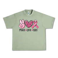 Oil Green peace love cure breast cancer Urban Heavy Tee - MaliasSmallBusiness