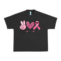 Pigment Black peace love cure breast cancer Urban Heavy Tee - MaliasSmallBusiness