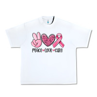 White peace love cure breast cancer Urban Heavy Tee - MaliasSmallBusiness