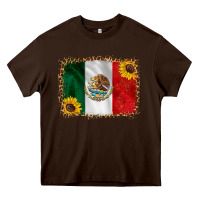 Chocolate Brown mexico flag background Heavy Core Tee - HRA Design Shop