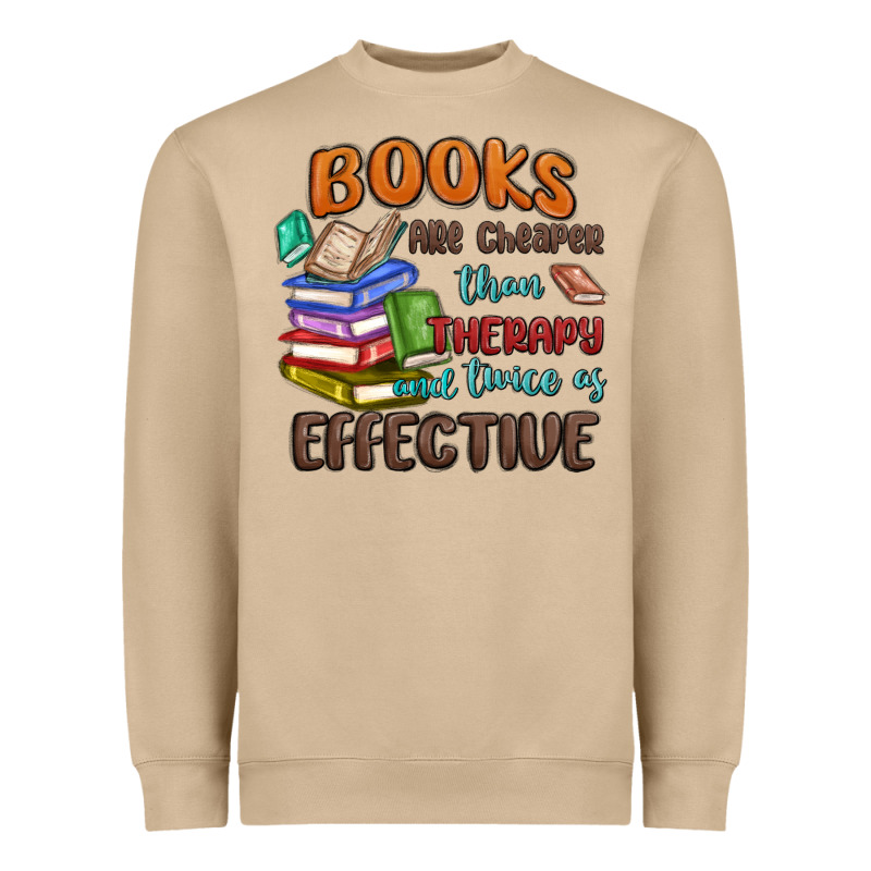 Books Are Cheaper Than Therapy Heavyweight Sweatshirt by MaliasSmallBusiness | Teevron