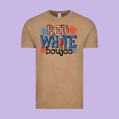Red White Boujee Vintage Tee Designed By Maliassmallbusiness