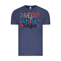 Vintage Denim red white boujee Vintage Tee - MaliasSmallBusiness