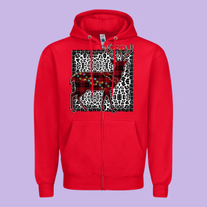 Christmas Deer Zipper Hoodie Designed By Bettercallsaul