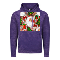 Cloud Purple Christmas Santa Claus and gift box Vintage Hoodie - NancyCooperArtShop
