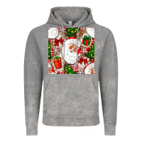 Cloud Rock Christmas Santa Claus and gift box Vintage Hoodie - NancyCooperArtShop