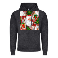 Vintage Black Christmas Santa Claus and gift box Vintage Hoodie - NancyCooperArtShop
