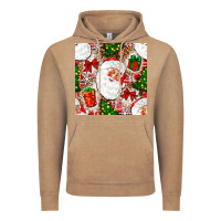 Vintage Coffee Christmas Santa Claus and gift box Vintage Hoodie - NancyCooperArtShop