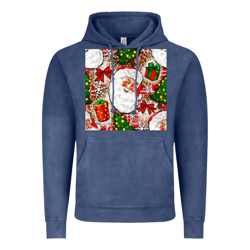 Christmas Santa Claus And Gift Box Vintage Hoodie by NancyCooperArtShop | Teevron