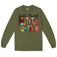 Army Green santa s favorite bank teller Long Sleeve Tee - MaliasSmallBusiness