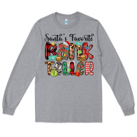 Heather Grey santa s favorite bank teller Long Sleeve Tee - MaliasSmallBusiness