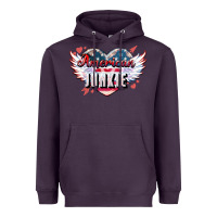 Plum American junkie 4th of july Heavyweight Hoodie - HowdyJamesFarm