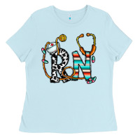 Baby Blue rn nurse Ladies Tee - CowhideDigitalArt