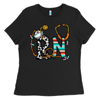 Black rn nurse Ladies Tee - CowhideDigitalArt