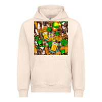 Sandshell St. Patrick's Day Pig With Beer And Shamrock Urban Hoodie - FaDigitalArtStudio