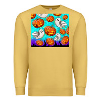 Halloween Pumpkins With Ghosts Premium Sweatshirt | Teevron