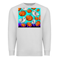Dove Grey halloween pumpkins with ghosts Premium Sweatshirt - TumblerDesignByShophia