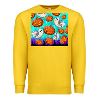 Lemon halloween pumpkins with ghosts Premium Sweatshirt - TumblerDesignByShophia