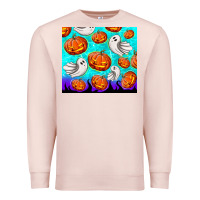 Pale Pink halloween pumpkins with ghosts Premium Sweatshirt - TumblerDesignByShophia