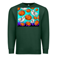 Sports Green halloween pumpkins with ghosts Premium Sweatshirt - TumblerDesignByShophia