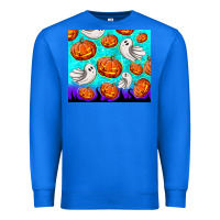 True Royal halloween pumpkins with ghosts Premium Sweatshirt - TumblerDesignByShophia