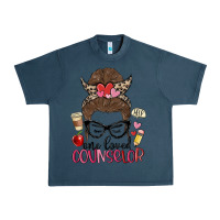 Midnight Navy messy bun one loved counselor Urban Heavy Tee - MaliasSmallBusiness