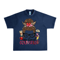 Navy messy bun one loved counselor Urban Heavy Tee - MaliasSmallBusiness