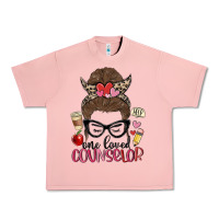 Salmon messy bun one loved counselor Urban Heavy Tee - MaliasSmallBusiness