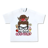 White messy bun one loved counselor Urban Heavy Tee - MaliasSmallBusiness