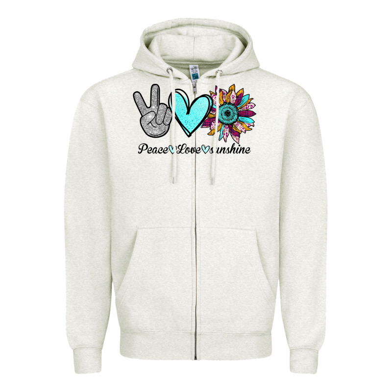 Peace Love Sunshine Zipper Hoodie by Bettercallsaul | Teevron