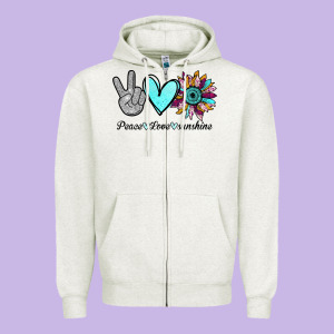Peace Love Sunshine Zipper Hoodie Designed By Bettercallsaul