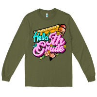 Army Green hello 5th grade Long Sleeve Tee - JahusDesignShop