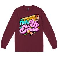 Burgundy hello 5th grade Long Sleeve Tee - JahusDesignShop