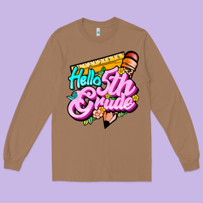 Hello 5th Grade Long Sleeve Tee Designed By Jahusdesignshop