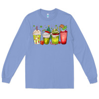 Colony Blue Christmas characters coffee cups Long Sleeve Tee - MaliasSmallBusiness