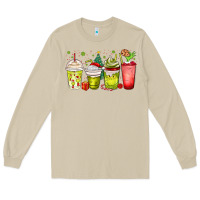 Mushroom Christmas characters coffee cups Long Sleeve Tee - MaliasSmallBusiness