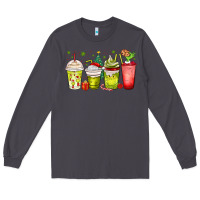 Smoke Christmas characters coffee cups Long Sleeve Tee - MaliasSmallBusiness