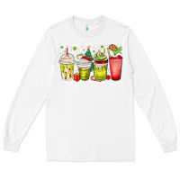 White Christmas characters coffee cups Long Sleeve Tee - MaliasSmallBusiness