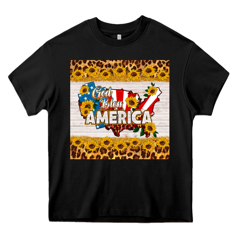 God Bless America Square Coaster Heavy Core Tee by HRA Design Shop | Teevron
