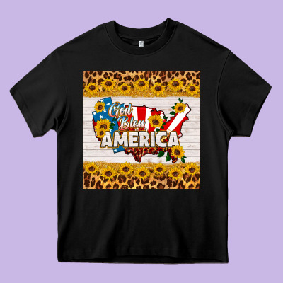 God Bless America Square Coaster Heavy Core Tee Designed By Hra Design Shop